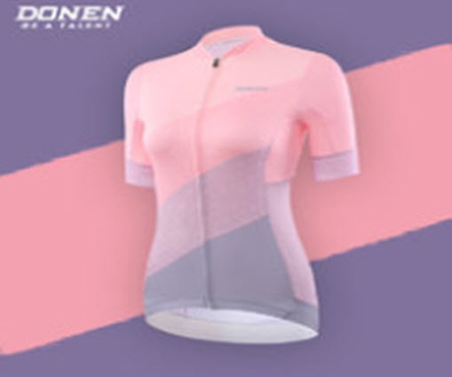 חולצת רכיבה לנשים שרוול קצר ורוד / סגול