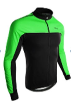 חולצה חמה לרכיבה בחורף  ירוק שחור