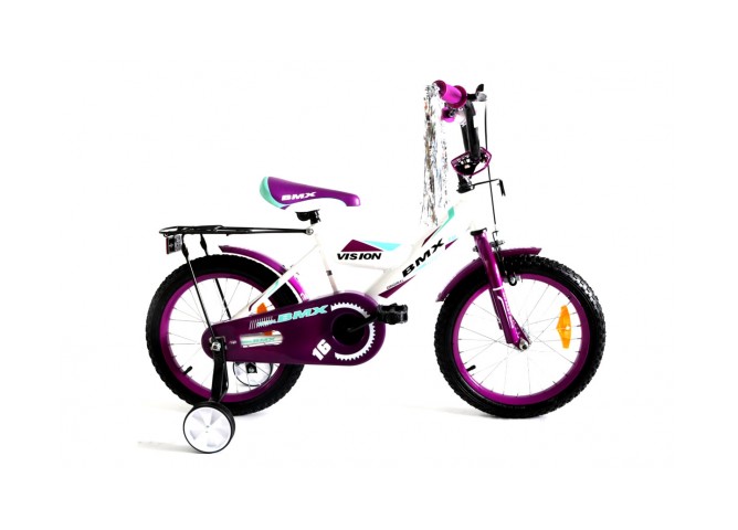 אופני BMX  VISION  לילדים 20 - 12"   לבן / סגול  