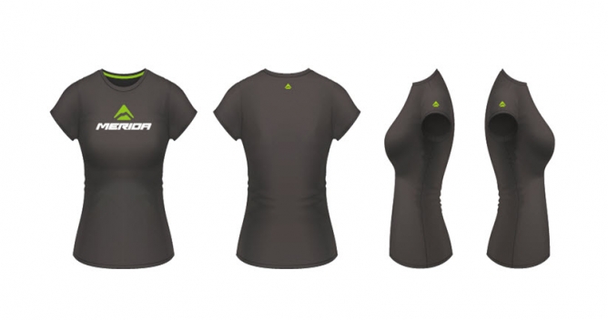 חולצת T בגזרת נשים שחור MERIDA BRAND EDITION