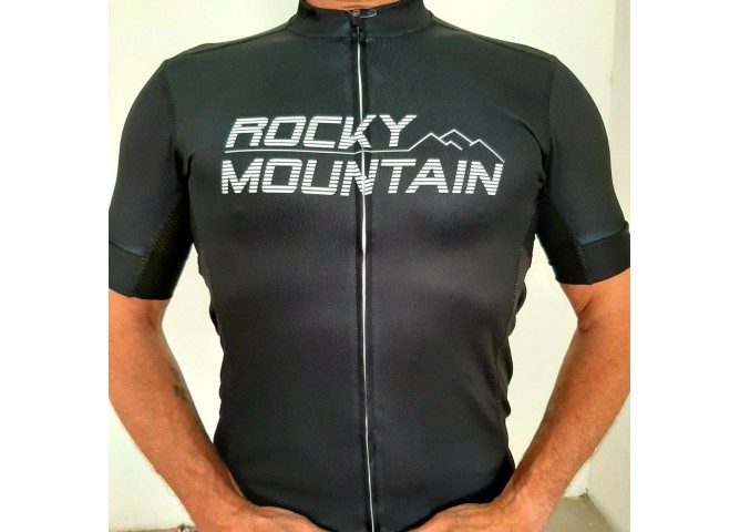  חולצת רכיבה שרוול קצר שחור / לבן Rocky Mountain