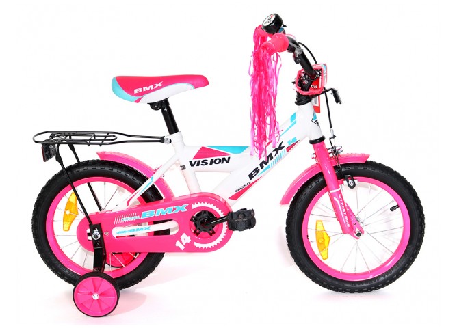 אופני BMX VISION לילדים 12-20" לבן / ורוד 
