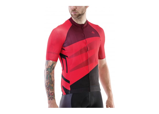 חולצת רכיבה שרוול קצר MERIDA אדום / שחור